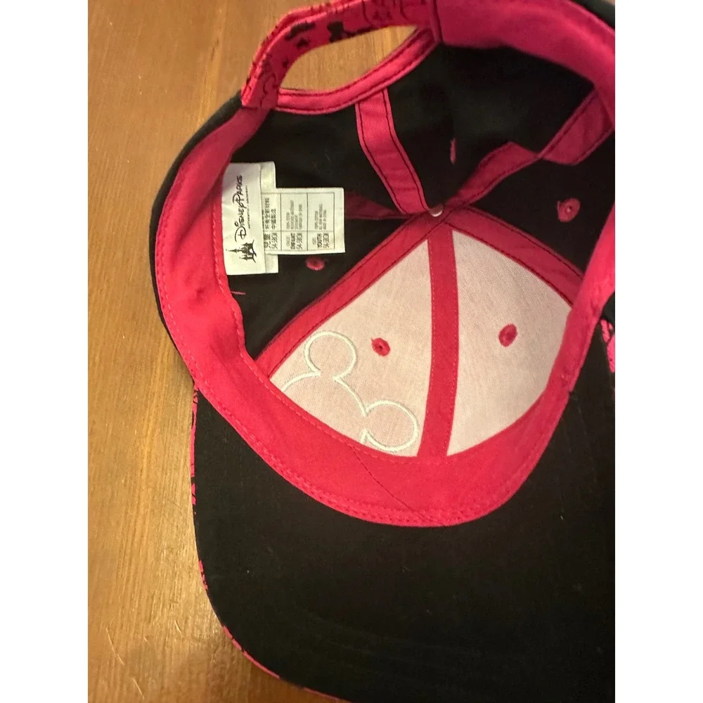 Disney Parks‎ Pink Mickey Mouse Baseball Cap Youth Rhinestone Accents EUC